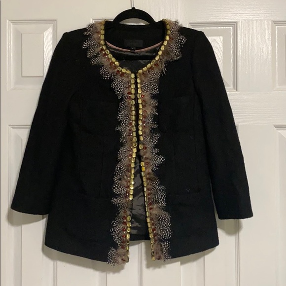 Jcrew Embellished Tweed Blazer Jacket - Picture 2 of 5